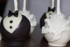 Wedding cake pop (bow tie cake pop and wedding dress cake pop)