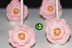 Pink floral cake pops