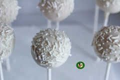 white wedding cake pop sprinkles